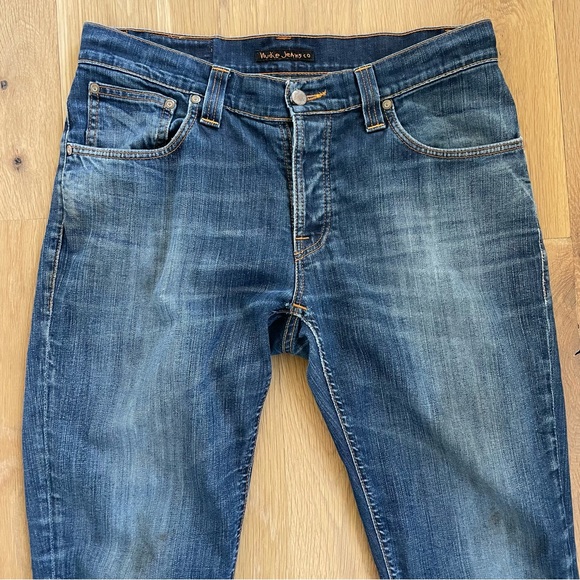 NUDIE JEAN CO. Grim Tim 32 x 30 White Knee Wash - Picture 12 of 15